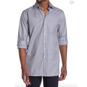 🆕 Thomas Pink Button Down Dress Shirt - Blue & White Checkered / Gingham
